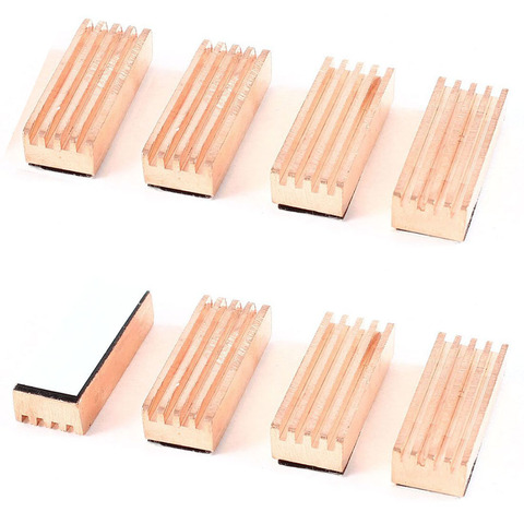 8 unids/lote 22x8x5mm adhesivo disipador de calor de cobre para VGA Tarjeta de Video GPU gráficos placa base DDR RAM chips de memoria disipador de calor de enfriamiento ► Foto 1/6