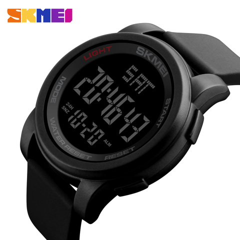 SKMEI-relojes deportivos digitales para hombre, pulsera de hora con pantalla LED de 50m, estilo informal a la moda, marca de lujo ► Foto 1/6