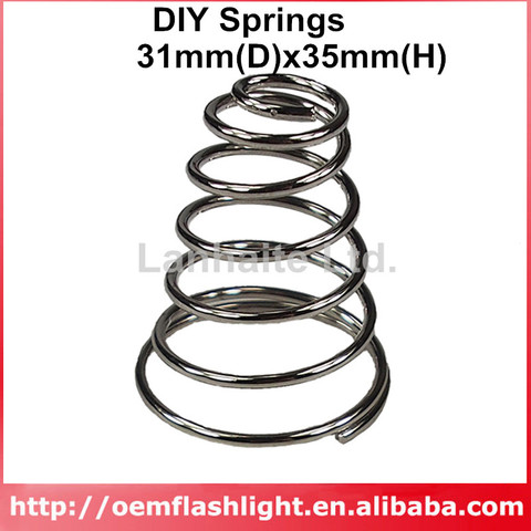 De níquel de DIY-batería chapada/muelles de soporte de contacto del conductor, 31mm(D)x 35mm(H) para linternas (1 Ud.) ► Foto 1/3