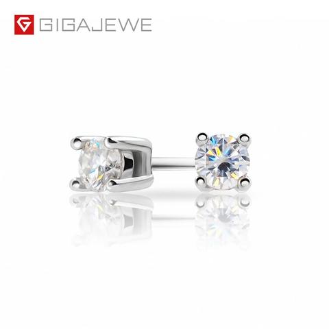 GIGAJEWE EF-pendientes de plata de ley 925 con diamante de moissanita, pendientes de moissanita chapados en oro de 18K, con una prueba de diamante de 0,2 quilates, para regalo de Navidad ► Foto 1/5