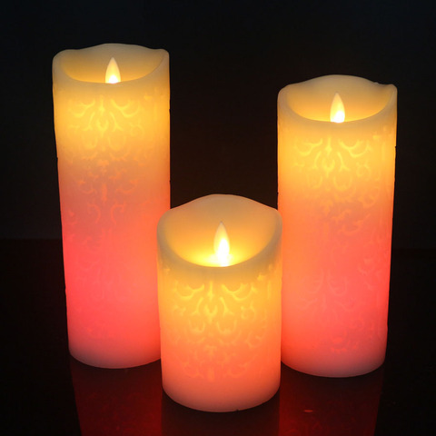 Mycyk-velas LED con degradado que cambian de Color, 18 velas electrónicas sin llama, lámpara de respiración, luces nocturnas, decoración del banquete de boda ► Foto 1/6