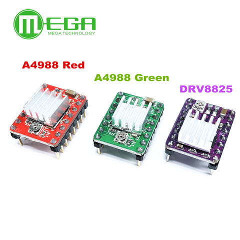 Controlador paso a paso A4988 DRV8825, con disipador de calor, color rojo, verde, 10 Uds. ► Foto 1/5