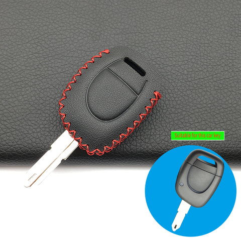 Funda de cuero genuino para llave de coche, funda protectora de alta calidad, 1 botón, protección para llaves, para Renault Twingo Clio Master Kango 100% ► Foto 1/6