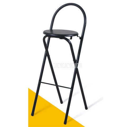 Taburete plegable de 75cm de altura con patas de acero, silla para mostrador, barra de café, respaldo de arco, muebles comerciales modernos ► Foto 1/5