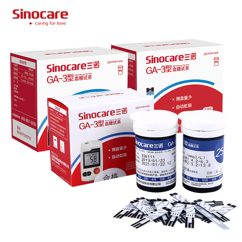 Sinocare-tiras de prueba de glucosa en sangre, solo para GA-3, 150 Uds. ► Foto 1/3