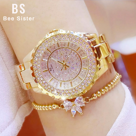Relojes para mujer, relojes de pulsera de acero inoxidable con diamantes de marca de lujo para mujer, reloj femenino 2022 ► Foto 1/6