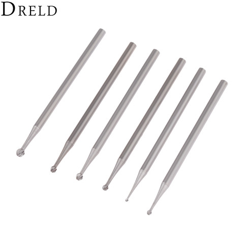 DRELD 6 uds Dremel accesorios 2,35mm vástago de diamante bola de acero cuchillo de Grabado para piedra Jade tallado herramienta rotativa ► Foto 1/6