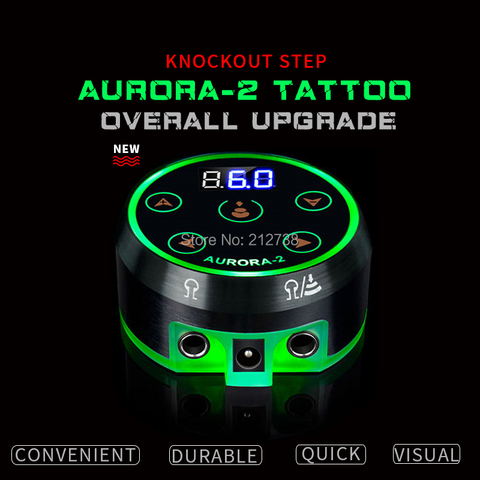 Nueva fuente de alimentación profesional Mini Critical AURORA II LCD tatuaje con adaptador de corriente para máquinas de tatuaje giratorio y bobina ► Foto 1/6