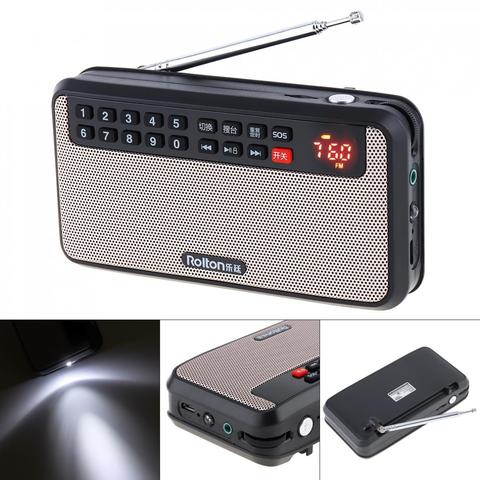 Rolton T60 portátil USB FM Radio altavoz con pantalla LED Subwoofer MP3 reproductor de música/lámpara de antorcha de dinero verificar para el hogar/al aire libre ► Foto 1/1