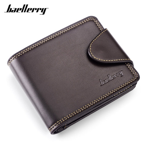Baellerry-cartera Vintage estándar para hombre, billetera corta de cuero triple, tarjetero, Bolso pequeño de gran capacidad, MW396 ► Foto 1/6