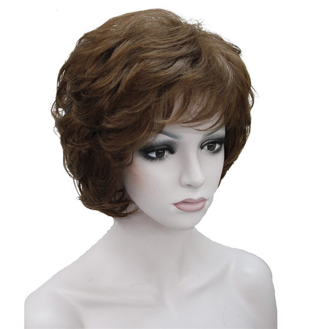 StrongBeauty pelucas de mujer negro/marrón corto Natural pelo rizado sintético peluca completa 18 Color ► Foto 1/5