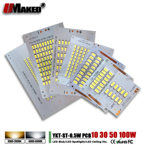 Reflector de LED pcb, Placa de lámpara de aluminio, 10W, 30W, 50W, 70W, 100W, 200W, SMD5730, fuentes de iluminación led para luces al aire libre, 10 Uds. ► Foto 1/6