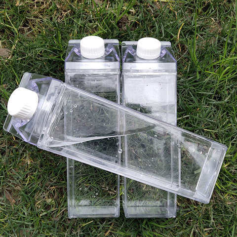 Botella de agua de leche transparente creativa a prueba de fugas para cocina, artículos para beber, para escalada al aire libre, para acampar, botellas de agua de leche para niños y hombres ► Foto 1/6
