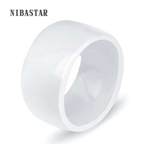 Unisex Popular anillo de joyería con estándar de tamaño de EE. UU. 6-11 blanco de lujo amplia de cerámica accesorios anillos para la fiesta, diseño ► Foto 1/6