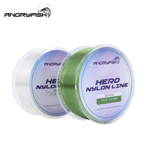 Angryfish héroe 3color 300YD 0,12mm-0,47mm Nylon línea de pesca de monofilamento de Material Super fuerte de pesca LÍNEA DE 2-35LB ► Foto 1/6