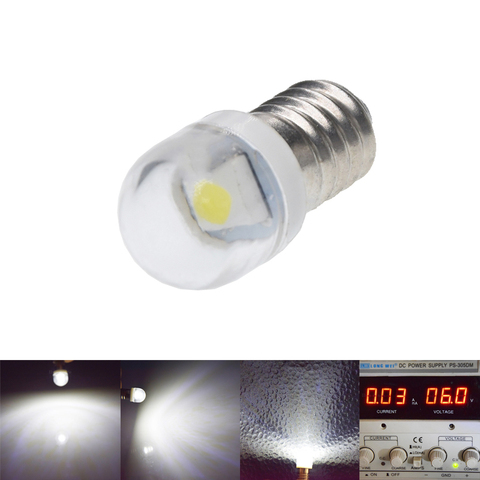 Lámpara E10 2/4 Uds. 1 bombilla Led SMD 5050 6 V 3V DC 3 6 voltios blanco 6000k Mes 1447, luz base de tornillo para linterna, bicicleta ► Foto 1/6