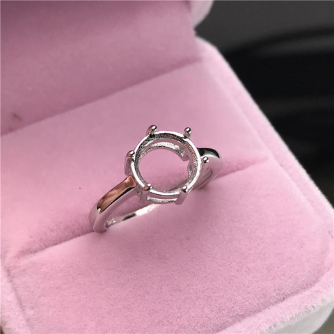 Anillos con forma redonda de estilo simple, anillos con diseño de garras, base de anillo de oro de 18K Chapado en plata 925, ajuste de puntas de vástago, piedras preciosas incrustadas, joyería DIY ► Foto 1/4