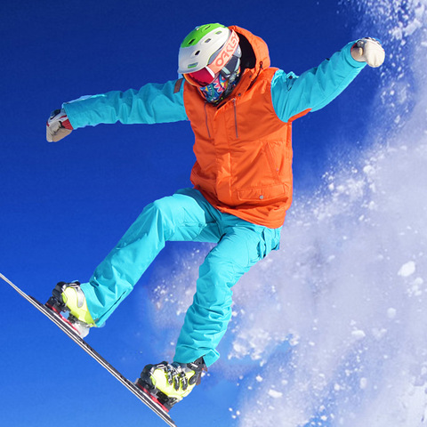 Traje de esquí para hombre, chaqueta de Snowboard a prueba de viento, muy cálidas, pantalones de nieve para invierno, novedad ► Foto 1/5