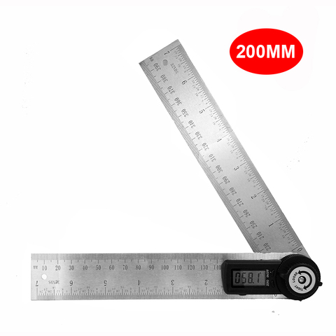 200mm regla de ángulo Digital buscador del ángulo del transportador de acero inoxidable inclinómetro goniómetro electrónico de ángulo herramienta de medición ► Foto 1/6