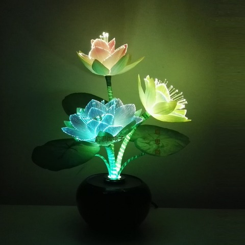 Led de luces de luz Buda lámpara Fo novedad artística de fibra óptica de la flor ► Foto 1/6