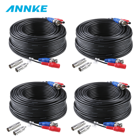 ANNKE-Cable de alimentación de vídeo para cámara de seguridad, Cable BNC RCA para CCTV y DVR en sistema de videovigilancia, 4x100 pies, 30M ► Foto 1/6