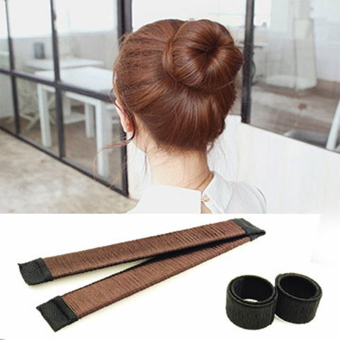 1PC mujeres magia plato dulce Diy peinado rápido Bun Maker Bud cintas niñas peluca sintética Donut diademas para el cabello Accesorios ► Foto 1/6