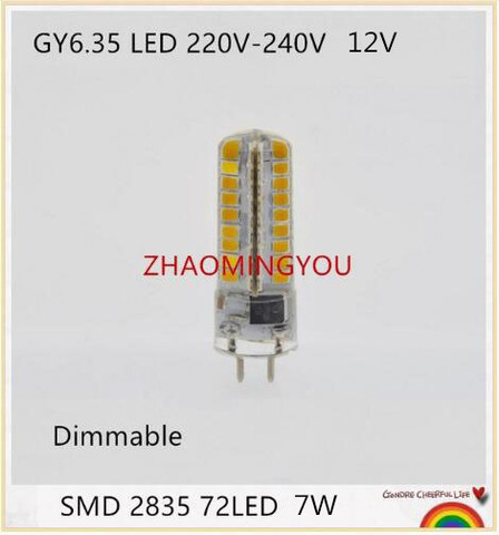 Lámparas LED GY6.35 G4 regulables, 12V, 220V, 7W, Bombilla alargada, lámpara de araña 2835SMD, G6.35 ► Foto 1/6