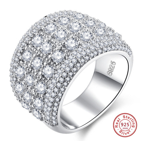 Puro 925 esterlina plata brillante anillos para las mujeres las niñas AAA de cristal CZ para Bodas de compromiso joyería de venta de verano ► Foto 1/6