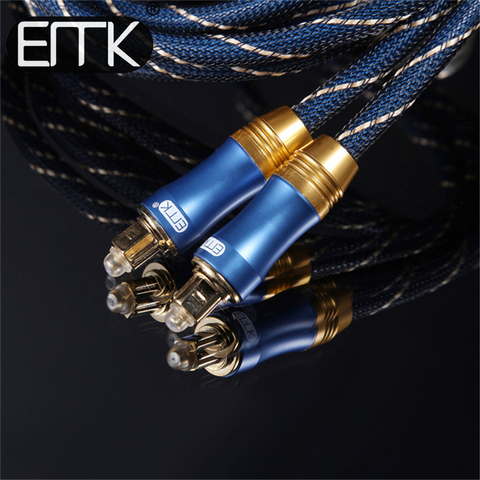EMK-Cable de sonido óptico SPDIF Toslink, sonido Digital, con conectores de Metal chapados en oro de 24K ► Foto 1/6