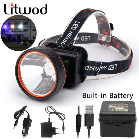 Litwod-faro delantero Led brillante para pesca, linterna LED para la cabeza con batería recargable integrada Z20 T6 ► Foto 1/6