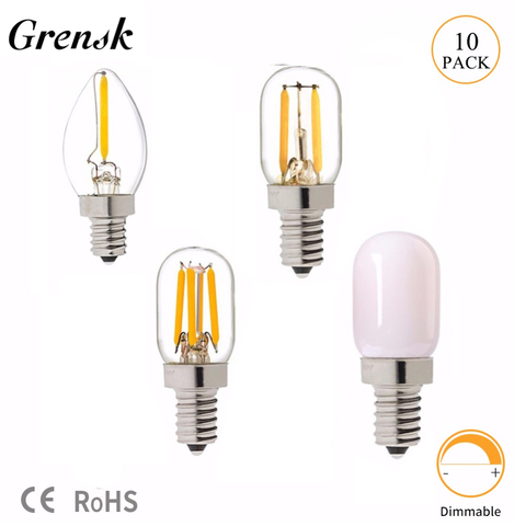 Grensk-bombilla Led T20 C7 E12, 2700k, 0,5 W, 1W, 2W, E14, 220V, Mini luz Led para lámpara Retro regulable, refrigerador Edison, 110V, 220V ► Foto 1/6