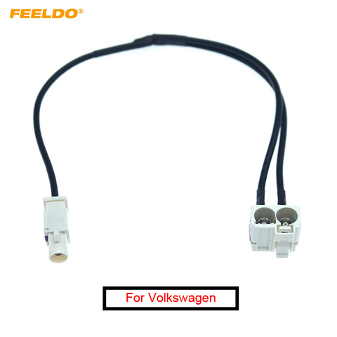 FEELDO-Divisor del convertidor Y Cable para la unidad principal de Volkswagen FAKRA, adaptador de Radio de antena, 2 en 1 ► Foto 1/6