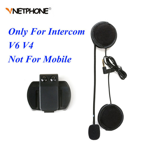 Vnetphone 3,5mm micrófono altavoz auriculares y casco clip para intercomunicador V4 V6 motocicleta Bluetooth Interphone ► Foto 1/6