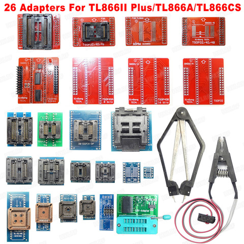 Adaptadores de enchufe de programación para TL866ii Plus/TL866A/TL866CS con TSO32 TSOP48 y Clip de prueba IC, 26 Uds., envío gratis ► Foto 1/6