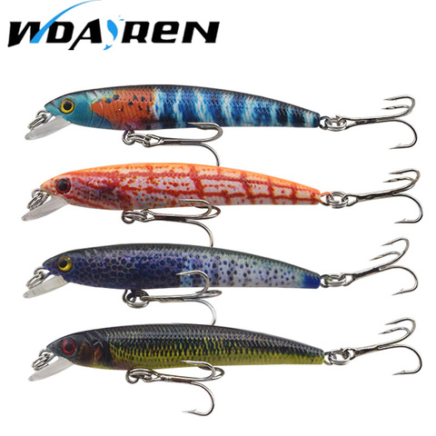 WDAIREN-señuelo de pesca de pececillos curvados, 1 Uds., Señuelo de Pesca de Mar, 5,6g, 7,5 cm, 4 colores, 3D, ojo, señuelos Minow, imitación Swimbait, Crankbait, FA-386 ► Foto 1/6