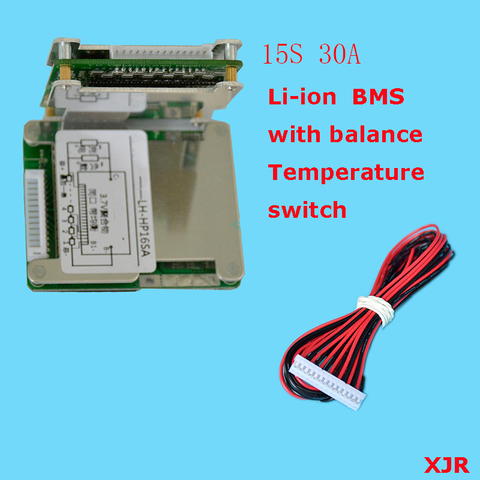 Polímero de litio lipo 15S 30A, BMS/PCM/PCB, placa de protección de batería para 15 paquetes, batería de bicicleta eléctrica de iones de litio 18650 con equilibrio ► Foto 1/6