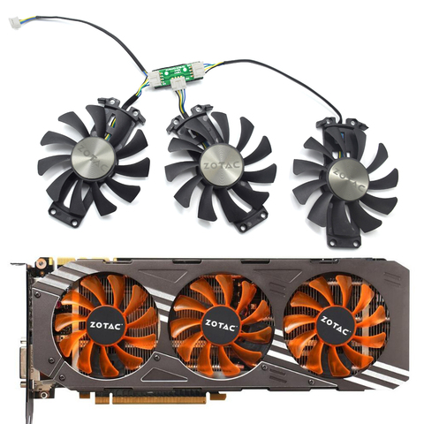 APISTEK-ventilador de refrigeración para tarjeta gráfica, ventilador de refrigeración de 75mm, 4 pines, GA81S2U, 12V, 0,38a, 83x16mm, orificio GTX 980 GPU para ZOTAC GTX 980-4GD5 AMP HA ► Foto 1/6