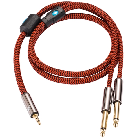 Cable de Audio Hifi Mini Jack de 3,5mm a doble 6,35mm conector de 1/4 