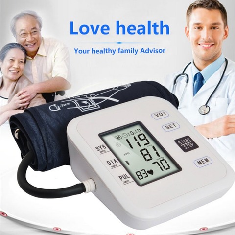 Brazo portátil Monitor de presión arterial recargable tonómetro de voz inteligente Digital cuidado de la salud esfigmomanómetro doméstico ► Foto 1/1