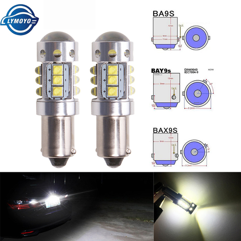 LYMOYO 2pc ba9s h6w bax9s bay9s 80W h21w LED con destacar chip coche de la luz de señal inversa lámpara de ancho de bombilla de luz de cuña canbus 12v ► Foto 1/6