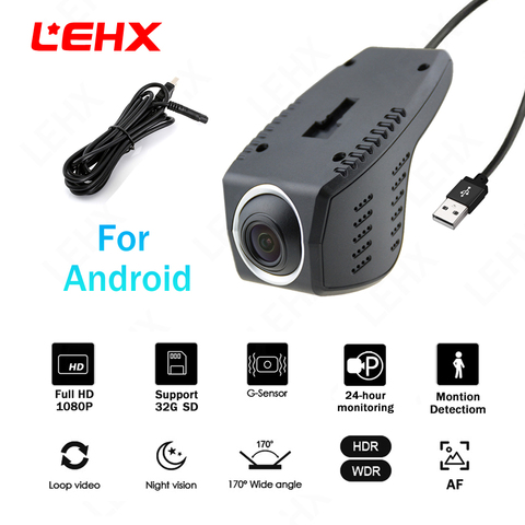 LEHX-grabador de vídeo Digital para coche, grabador DVR para cámara para coches HD 1080p, grabadoras para coche, Android, Multimedia Plyaer ► Foto 1/6