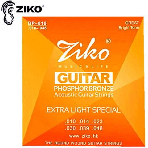 ZIKO 010-048 DP-010 cuerdas de guitarra acústica instrumentos musicales cuerdas de bronce de fósforo piezas accesorios para guitarra ► Foto 1/6