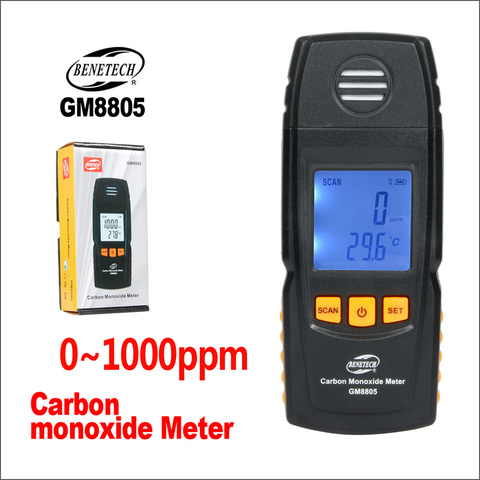 BENETECH, analizador de Gas Monitor de calidad del aire de Digital Co Monitor Tester Detector de monóxido de carbono GM8805 CO Gas Monitor ► Foto 1/6