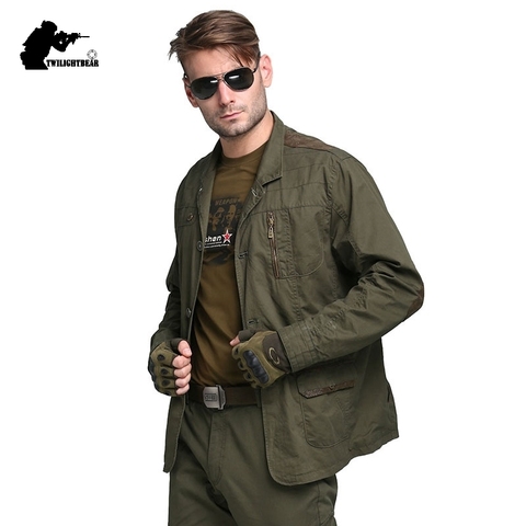 Nuevas chaquetas militares para hombre, de diseñador, de moda, verde militar, prendas de vestir de algodón para hombre, chaqueta Casual gruesa ajustada, abrigo para hombre, ropa de marca AF5079 ► Foto 1/1