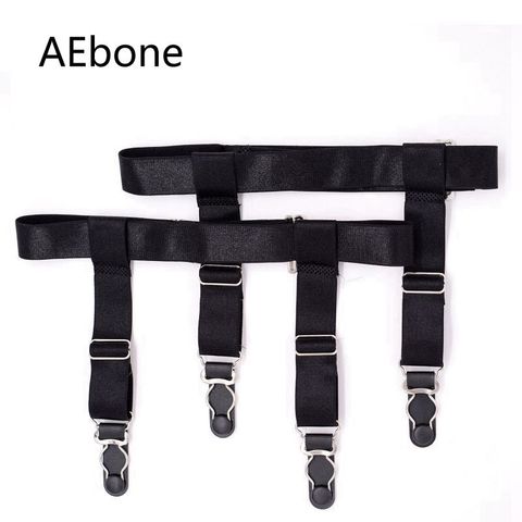 AEbone-Tirantes de calcetín para hombre, dos pinzas, Liga elástica, color negro, Sus01 ► Foto 1/1