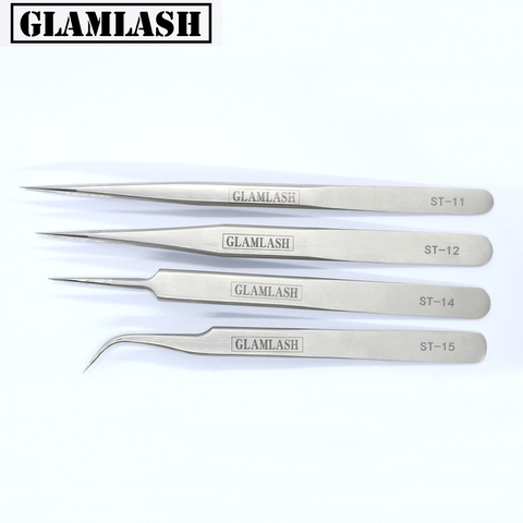 GLAMLASH ST-11 ST-12 ST-14 ST-15 serie Anti-estática pinza curva pinzas de punta recta pinzas herramienta de maquillaje ► Foto 1/6