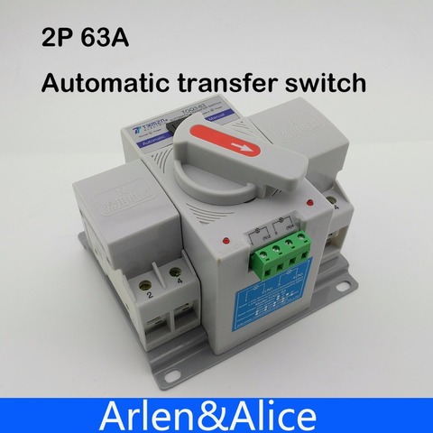 2P 63A 230V tipo MCB interruptor de transferencia automática de doble potencia ATS ► Foto 1/4