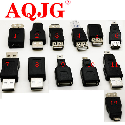 12 unids/set USB OTG 2,0 A macho A hembra Micro USB Micro-B Mini-B cambiador de adaptador de convertidor de datos de alta calidad ► Foto 1/6