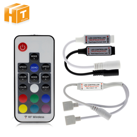 RGB LED controlador negro/blanco/doble DC12V 17key RF controlador remoto inalámbrico RGB para la tira del RGB LED de luz ► Foto 1/6