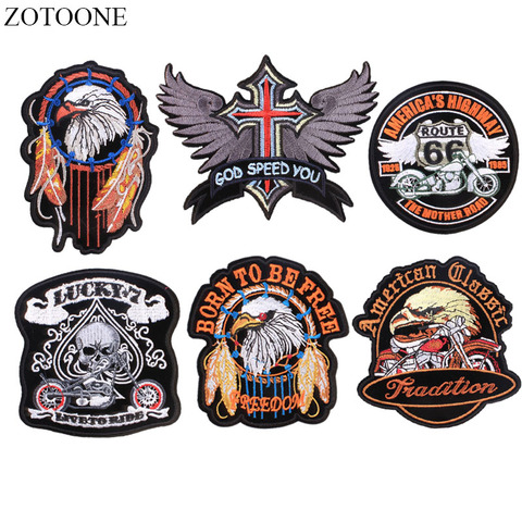 ZOTOONE-Parches de hierro Punk para ropa, chaqueta, apliques bordados, pegatinas de parche de águila para motocicleta, cosido en tela, insignia DIY ► Foto 1/6